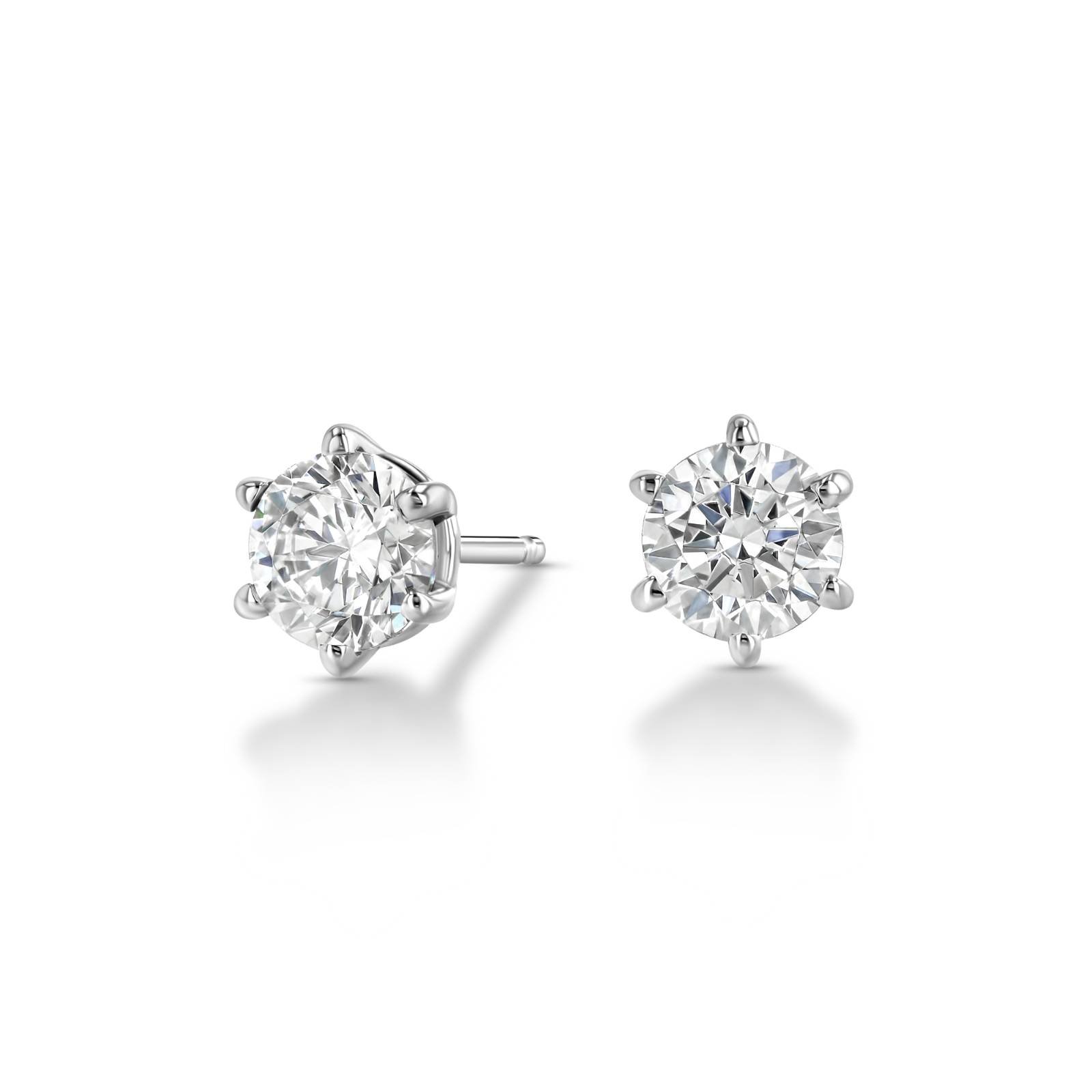 Castor Six-Prong Stud Earrings