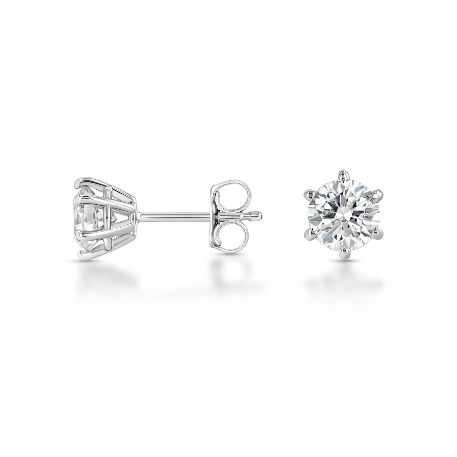 Castor Six-Prong Stud Earrings