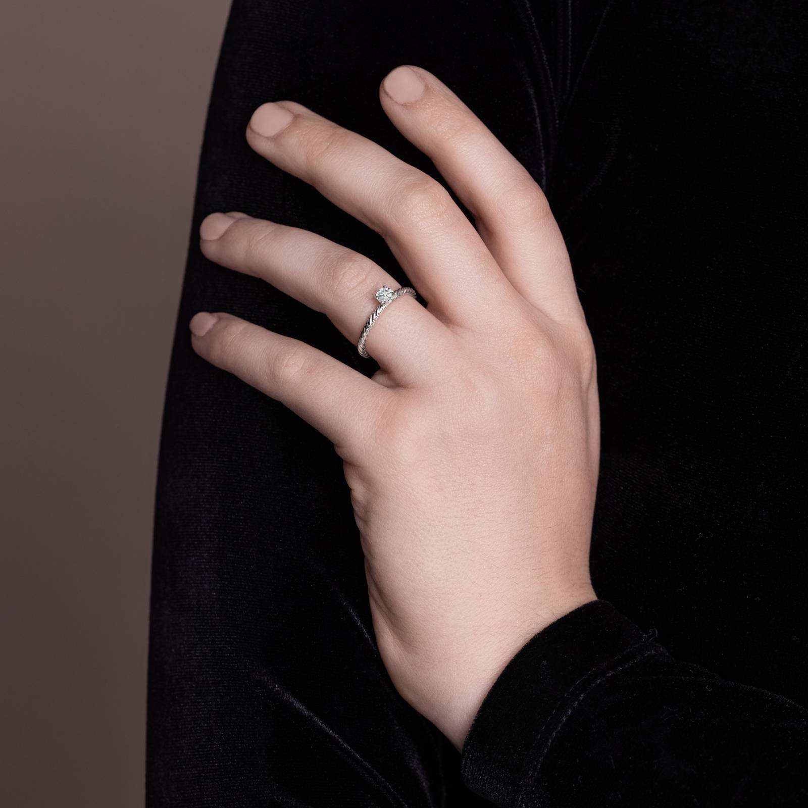 Mira Rope Solitaire Engagement Ring